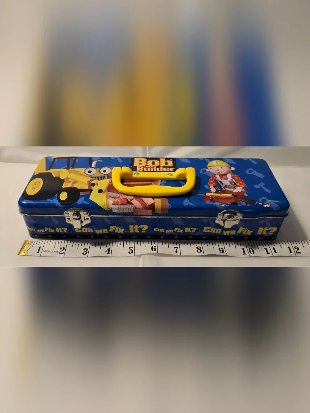 Vintage 2002 Bob the Builder Tin Metal Toolbox The Tin Box Company 12